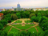 There are lots of green places in Szczecin. One of parks in city