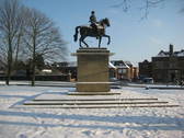 The statue under the snow