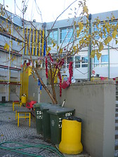 Christmas decoration of iscte`s main yard :D