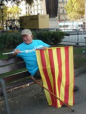 Demonstration in Plaza de Catalunya