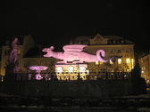 Lindwurm fountain in the city centre