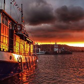 Lahti harbour during the sunset