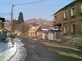 Melting snow in a neighbourhood not far from Tbilisi