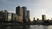 Osaka from Okawa river