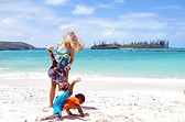 playing with two little kids from Lifou