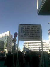 The sign at the former East–West Berlin border