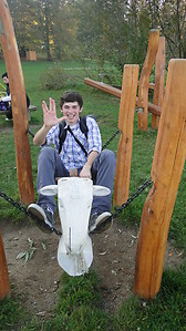 The same thing on a white wodden goat