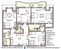 Large apartment at the Astoria metro rent - 4 bedrooms, 3 bathro