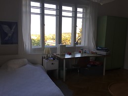 Large and sunny room in Prague with view on Prague Castle