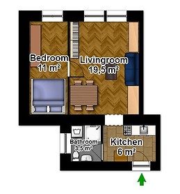 Quiet apartment in downtown Budapest for rent starting February