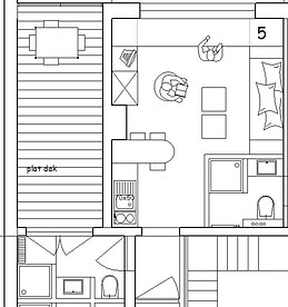 Quiet studio with private kitchenette, bathroom and terrace