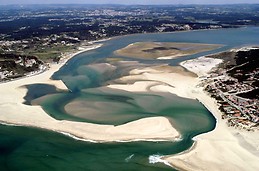 Aerial view of Óbidos lagoon