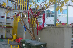 Christmas decoration of iscte`s main yard :D