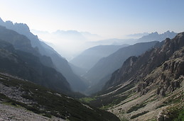 The valley behind the Three Peaks