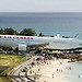 Air Canada landing low at Princesse Juliana Intl' Airport.