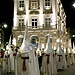 Semana Santa de Cartagena, capirotes frente a la Casa Pedreño