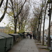Old book bouquinistes on the banks of the Seine River