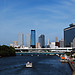 Osaka from the bridge of Okawa river