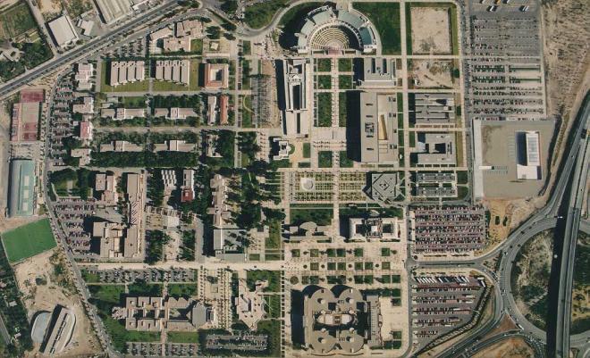 el campus visto  desde arriba, falta un cachito