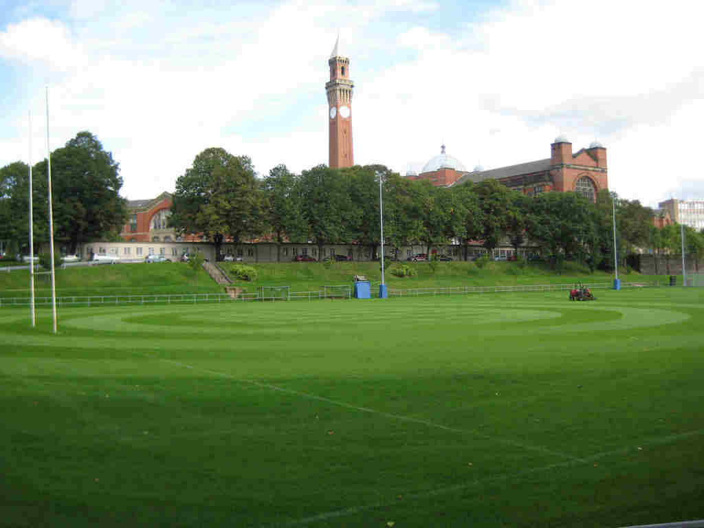 The university from the stadium