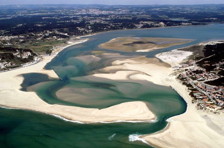 Aerial view of Óbidos lagoon