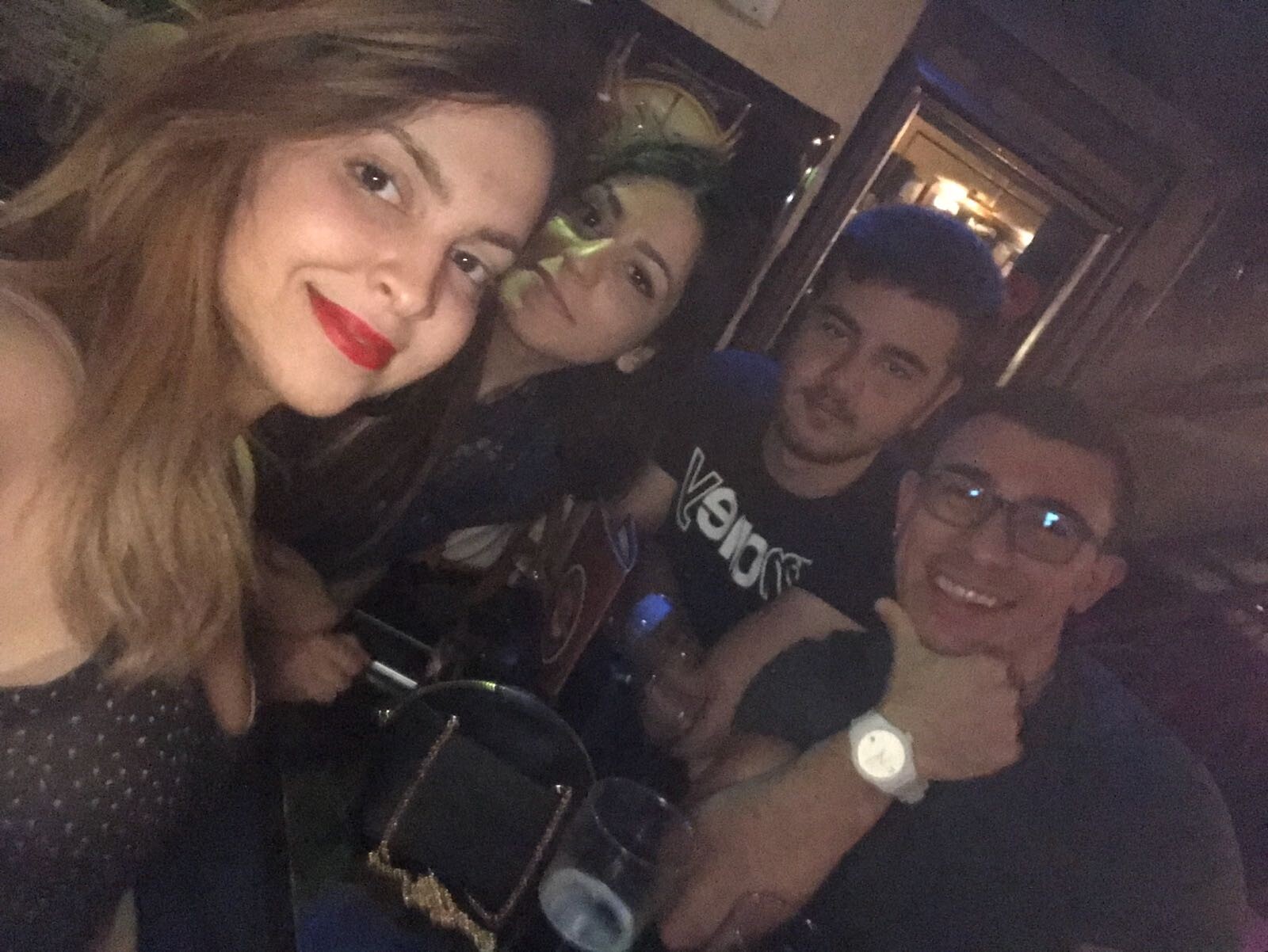 in a bar on a double date with a turkish friend 