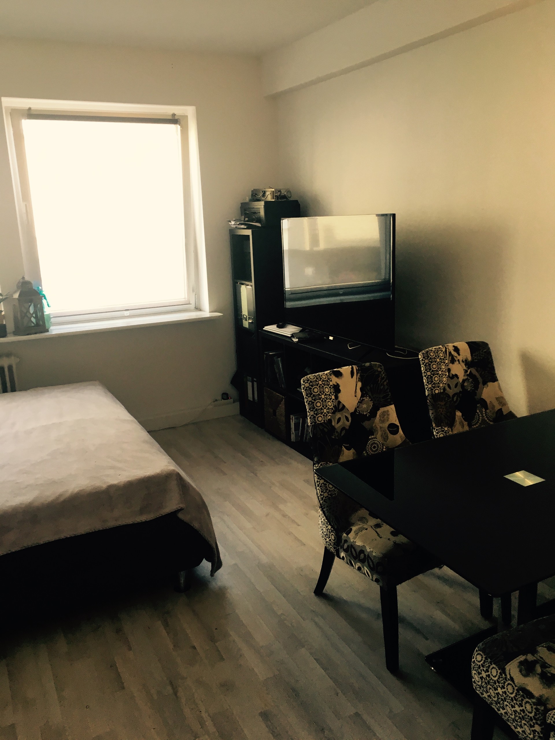 Furnished Cozy Room With Double Bed And Two Big Windows