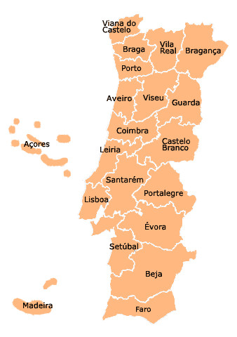 Mapa do Norte de Portugal.Disponível em: .