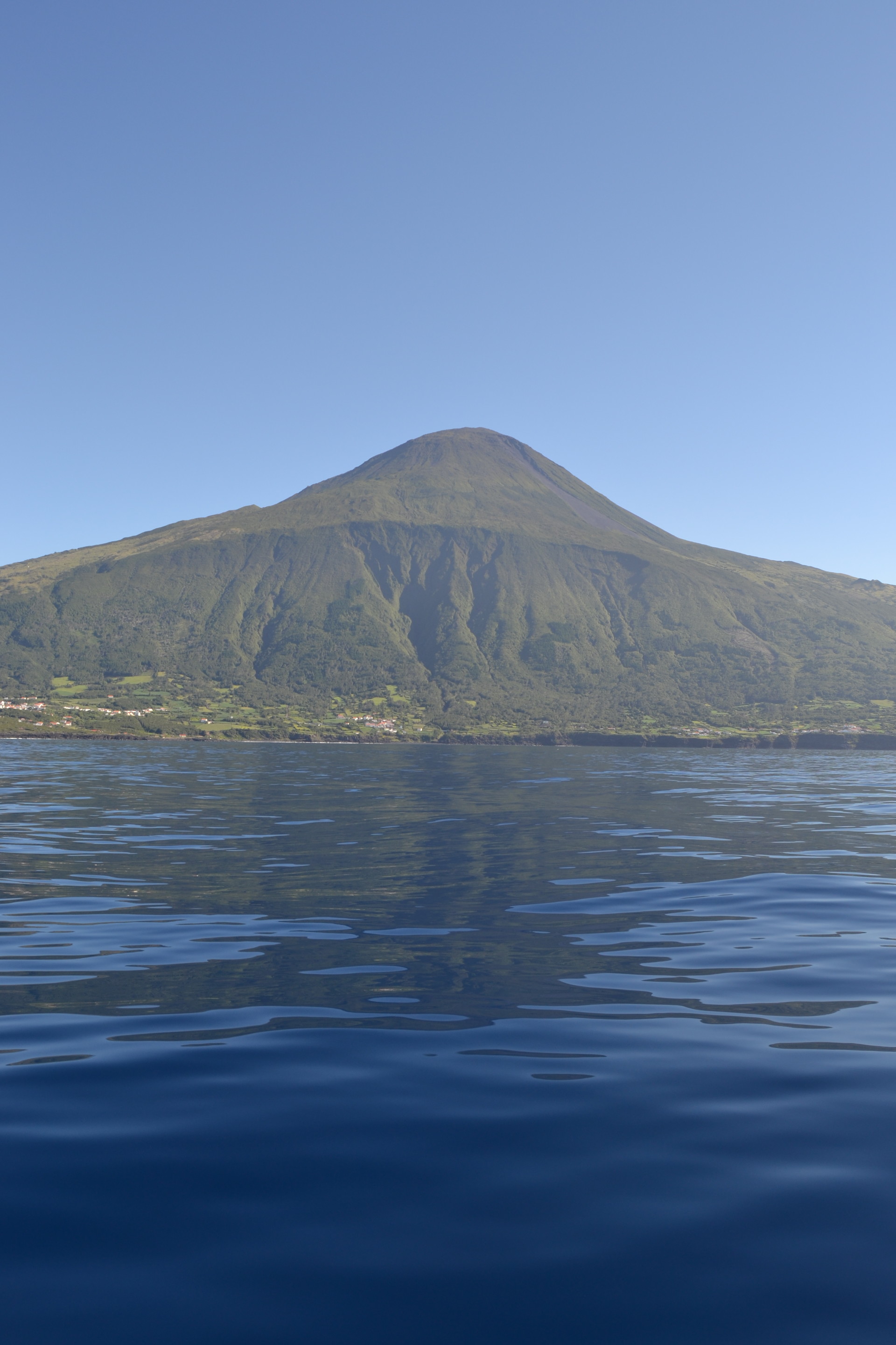 Island of Pico seen from boat near Faial Island