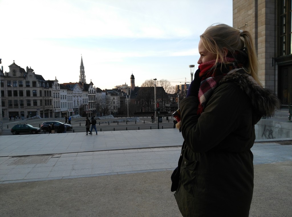 Prachtig meisje in Brussel