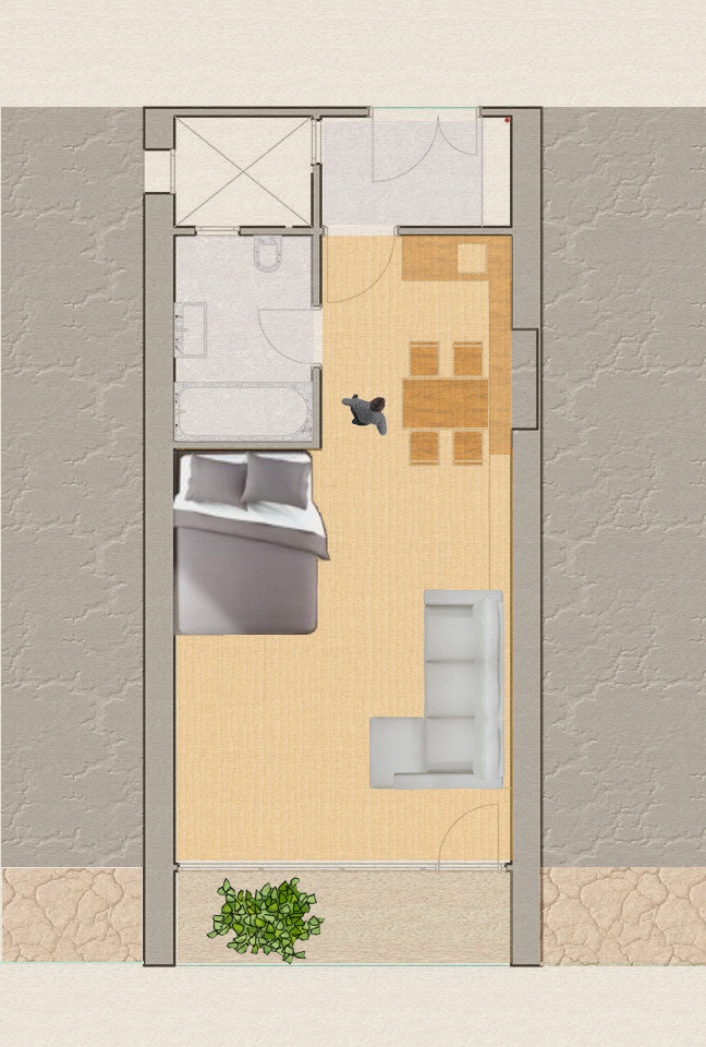 Studio apartment in CITY CENTER with terrace Rent studios Budapest