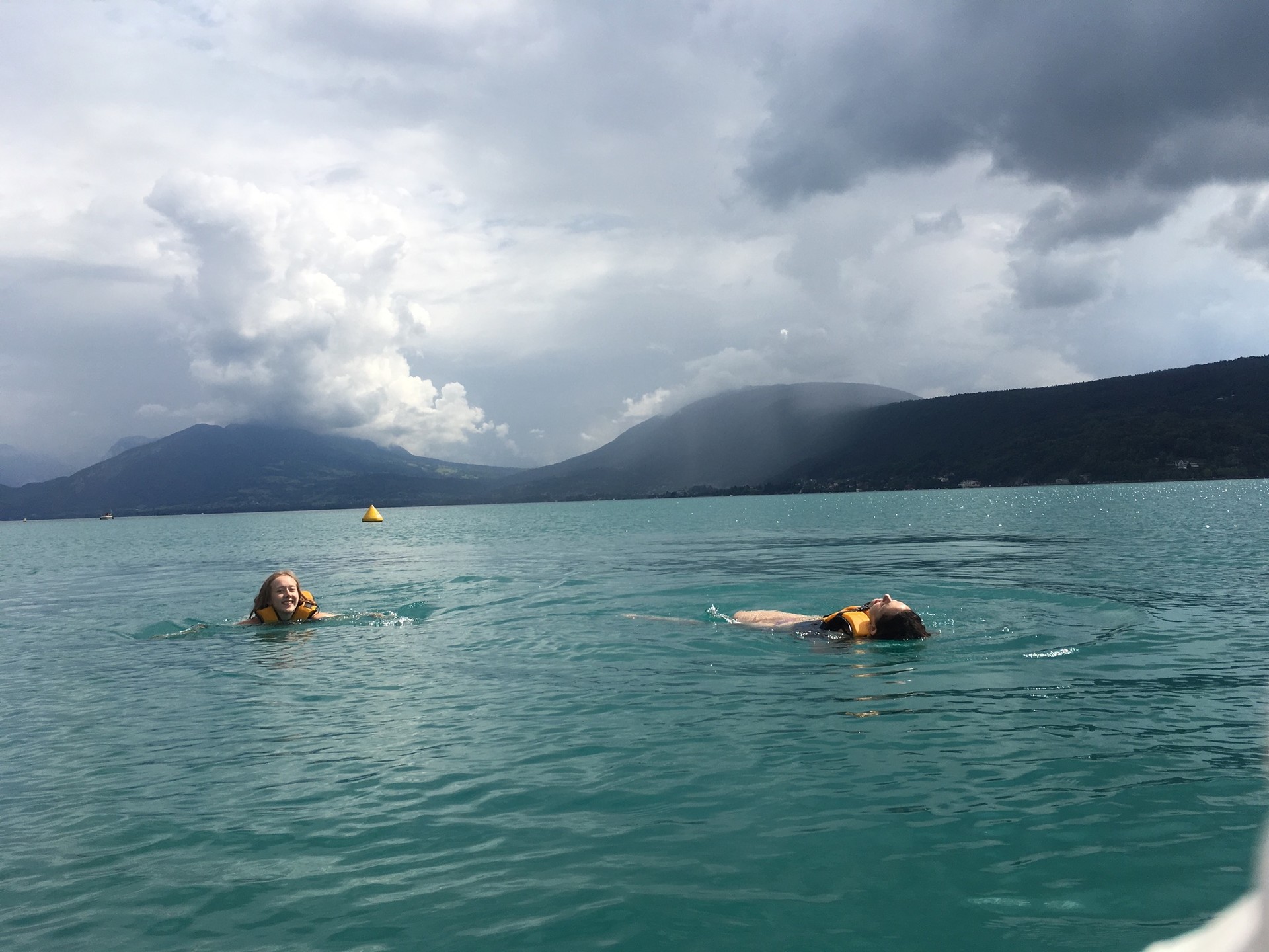 Swimming in lake Annecy 