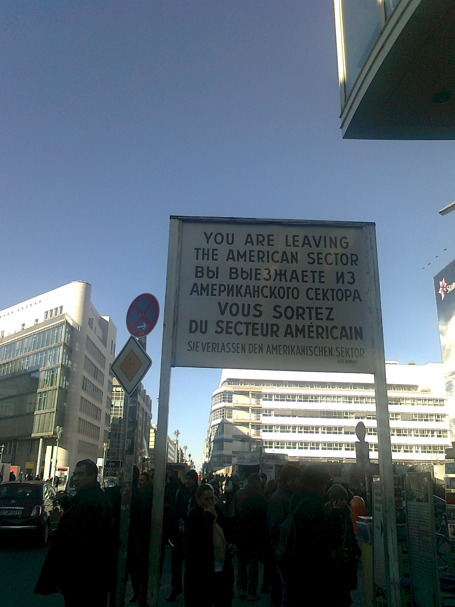 The sign at the former East–West Berlin border