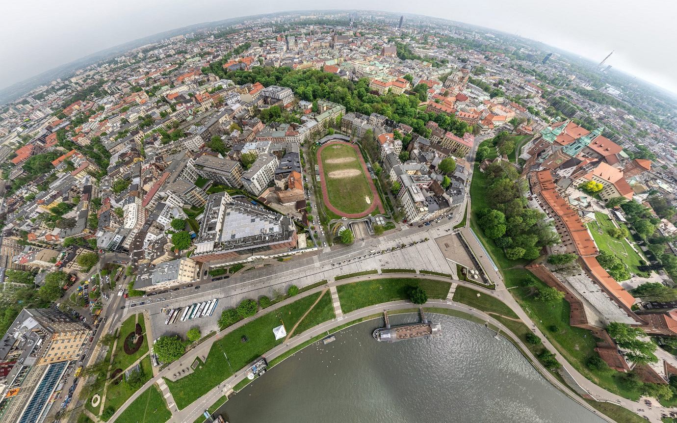 Une montgolfière pour avoir une vue de Krakow en 360°
