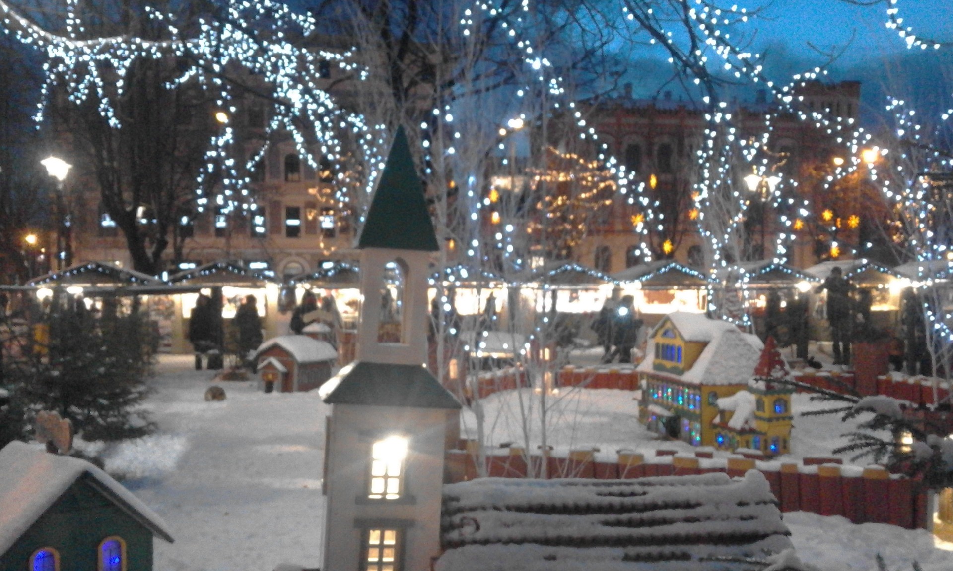 Winter rabbit village Riga